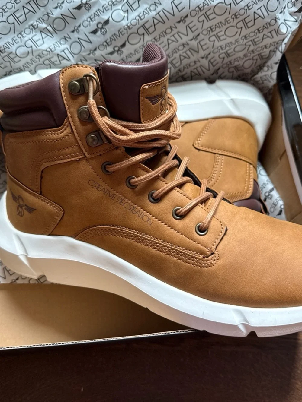 Creative Recreation Tan and Brown High-Top Men’s boots size 10 NIB